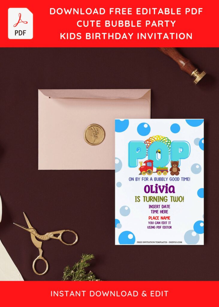 Invitation Template of (Free Editable PDF) POP-IT Bubble Party Birthday Invitation Templates 6