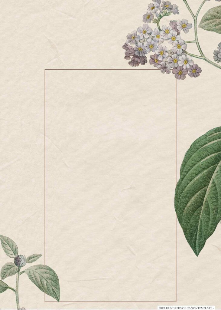 Invitation Template of 20+ Vintage White Floral Leaves Canva Wedding Invitation Templates 10