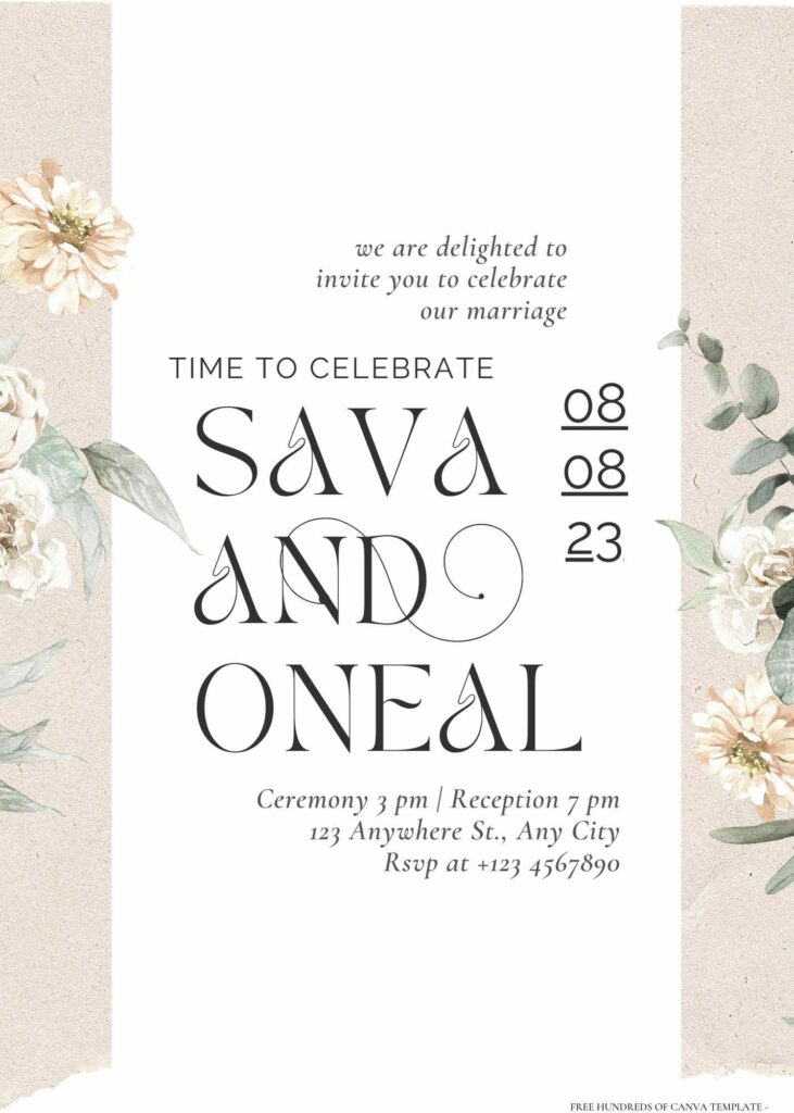 Free Editable Vintage Ripped Memo Paper Wedding Invitation