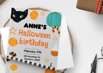 (Free Editable PDF) Spooky Halloween Kids Birthday Invitation Templates H