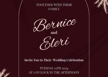 Free Editable Burgundy Dry Pampas Wedding Invitation