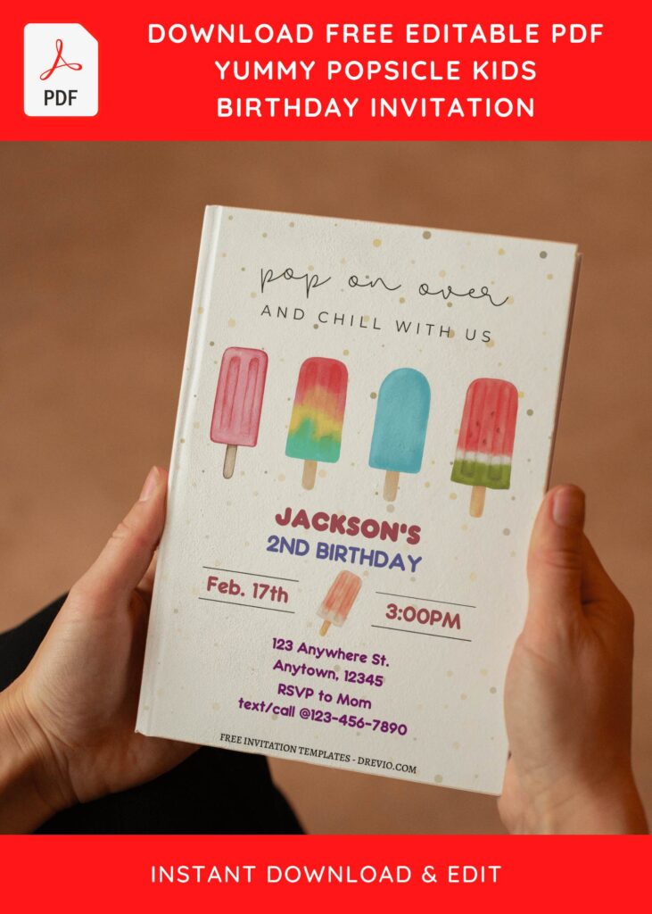 Invitation Template of (Free Editable PDF) Popsicle Summer Birthday Invitation Templates 4