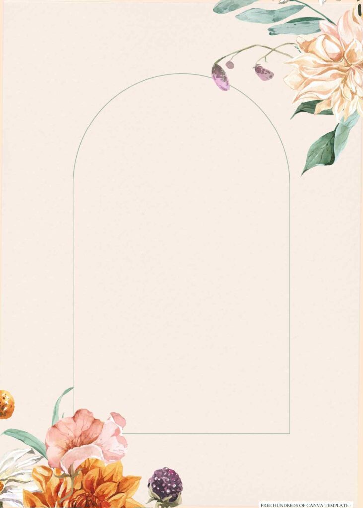 Invitation Template of 18+ Vintage Garden Floral Orange Canva Wedding Invitation Templates 2