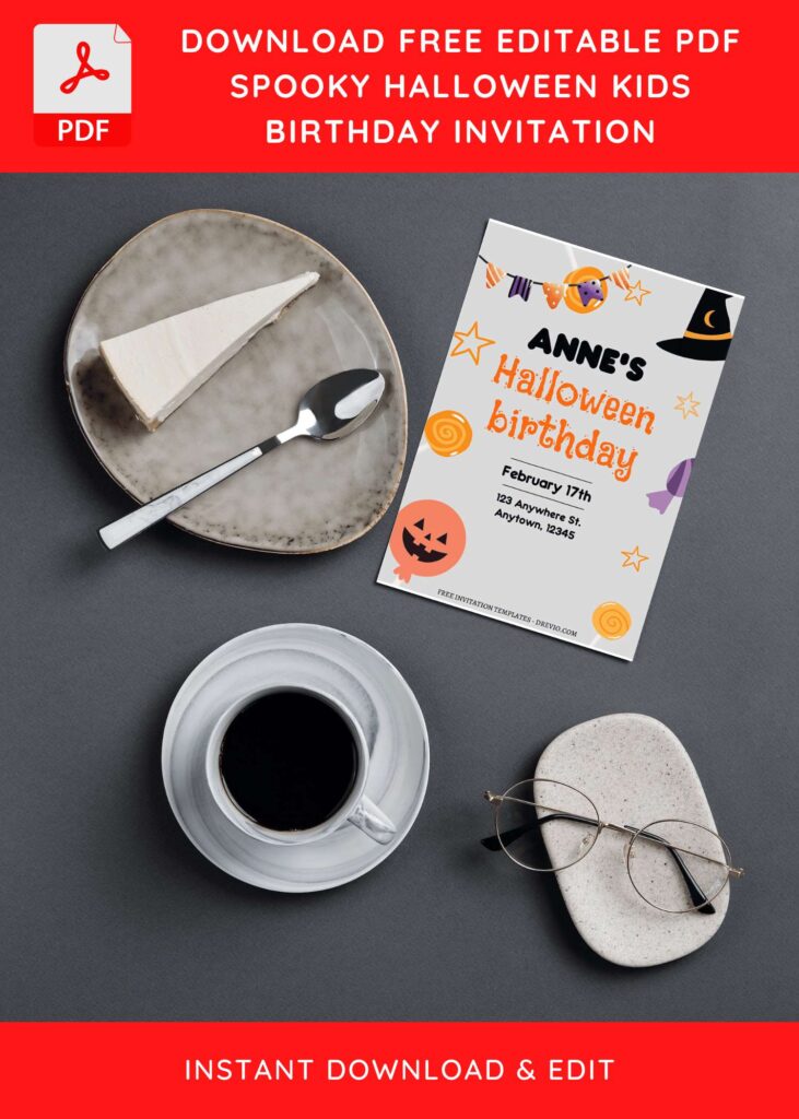 Invitation Template of (Free Editable PDF) Spooky Halloween Kids Birthday Invitation Templates 4