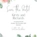 Free Editable Watercolor Boho Greenery Bouquet Wedding Invitation