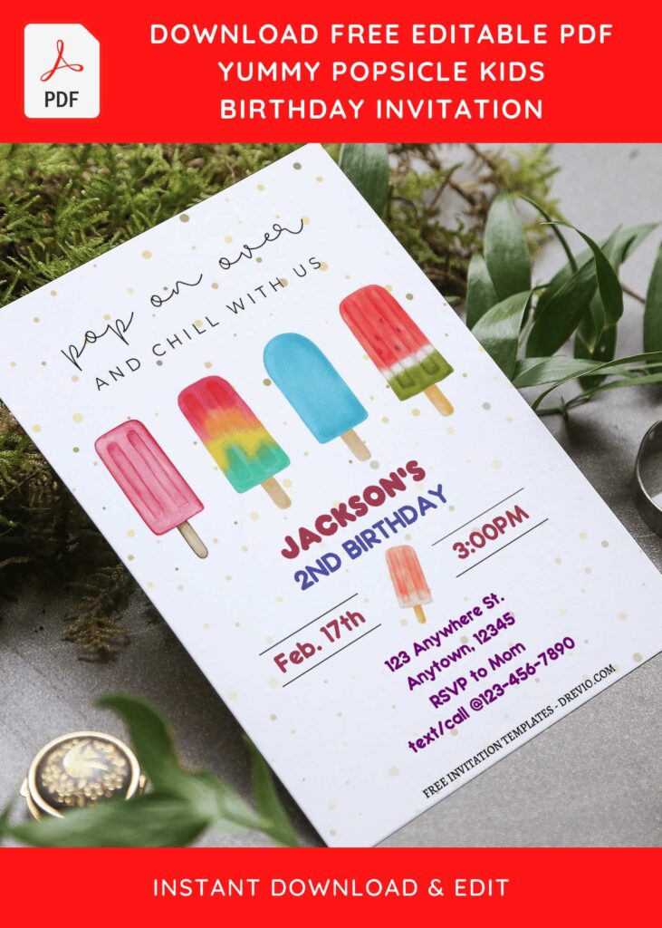 Invitation Template of (Free Editable PDF) Popsicle Summer Birthday Invitation Templates 3