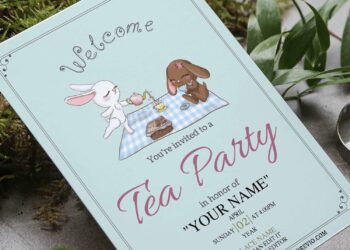 (Free Editable PDF) Adorable Tea Party Birthday Invitation Templates F