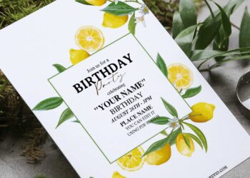 (Free Editable PDF) Lemon Sweetie Summer Birthday Invitation Templates