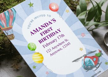 (Free Editable PDF) Watercolor Transportation Kids Birthday Invitation Templates