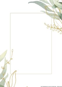 16+ Watercolor Floral Green Gold Leaves Canva Wedding Invitation ...