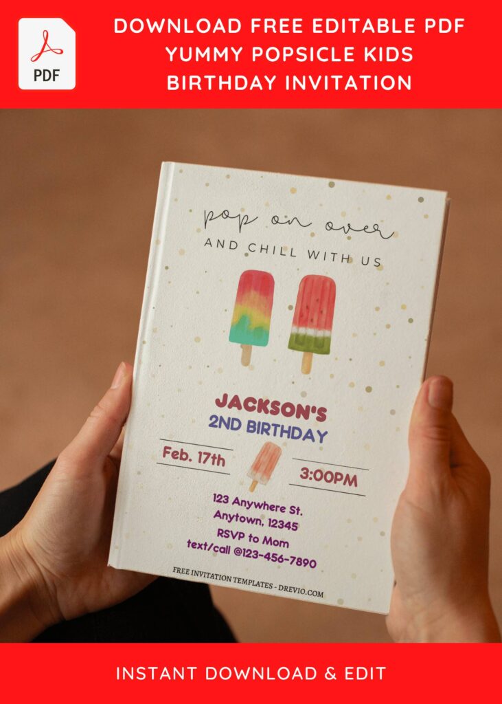 Invitation Template of (Free Editable PDF) Popsicle Summer Birthday Invitation Templates 2