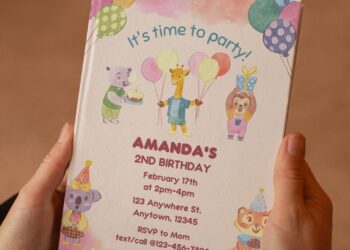 (Free Editable PDF) Party Animals Kids Birthday Invitation Templates