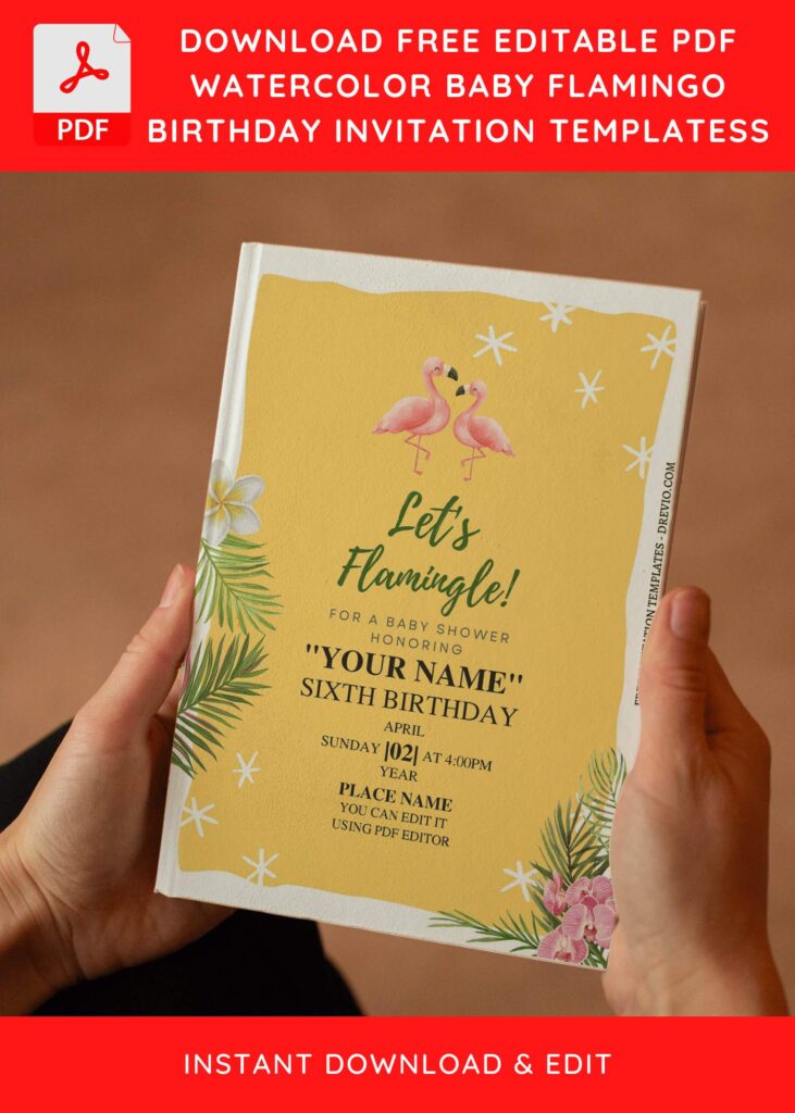 Invitation Template of (Free Editable PDF) Summer Flamingle Birthday Invitation Templates 5