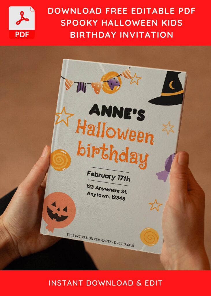 Invitation Template of (Free Editable PDF) Spooky Halloween Kids Birthday Invitation Templates 3