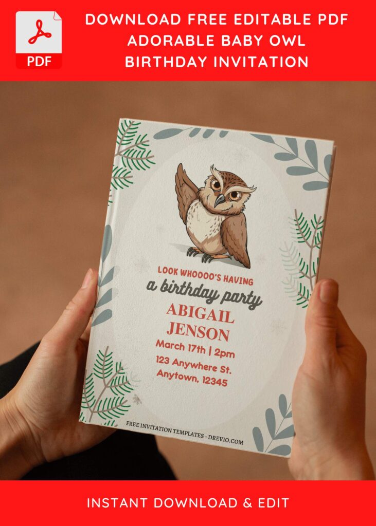 Invitation Template of (Free Editable PDF) Adorable Owl Birthday Invitation Templates 5