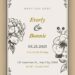 Free Editable Line Floral Border Frame Vintage Wedding Invitation