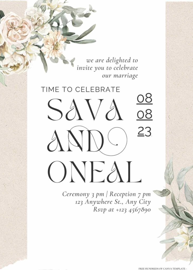 Free Editable Vintage Ripped Memo Paper Wedding Invitation