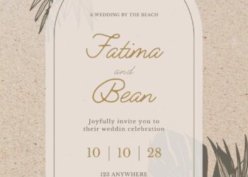 Beach Tropical Flower Canva Wedding Invitation Templates