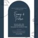 Free Editable Navy Blue Art Illustration Wedding Invitation