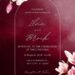 Free Editable Burgundy Magnolia Pink Red Wedding Invitation