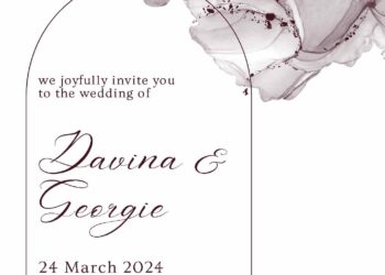 White Ink Burgundy Canva Wedding Invitation Templates