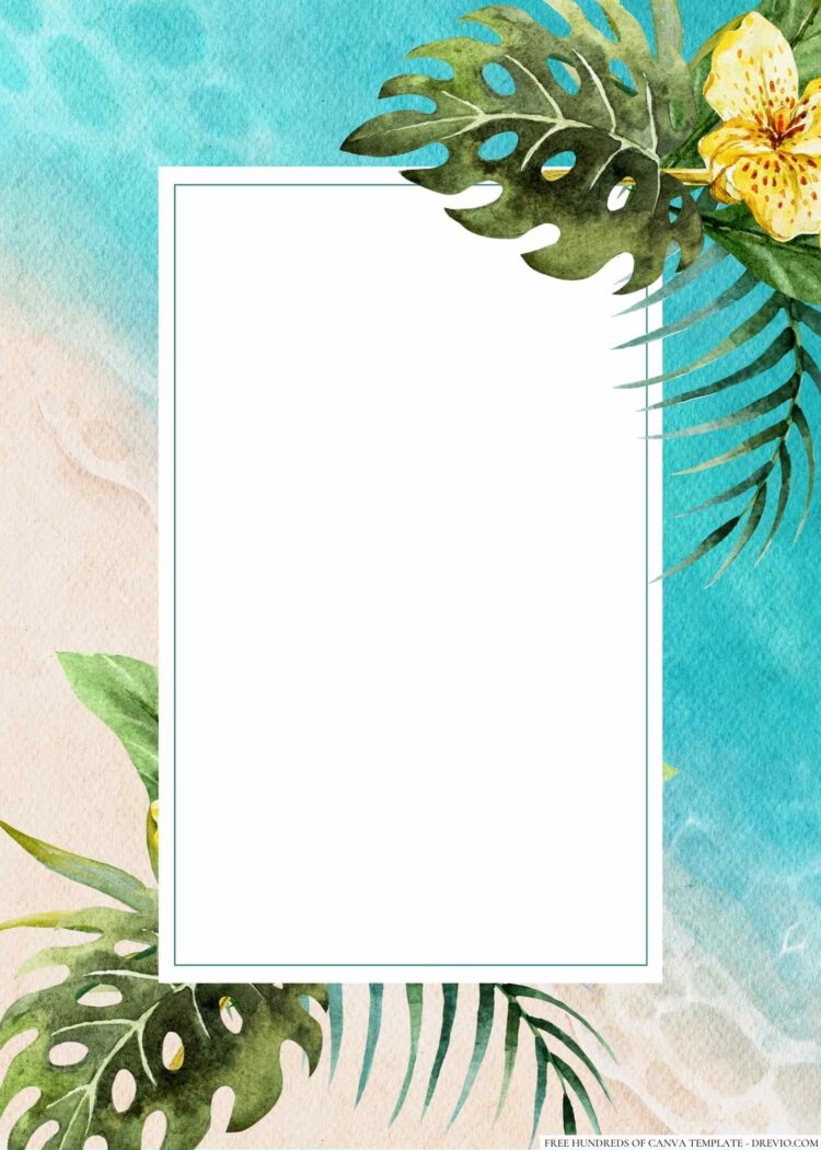 16+ Tropical Floral Composition Canva Wedding Invitation Templates ...