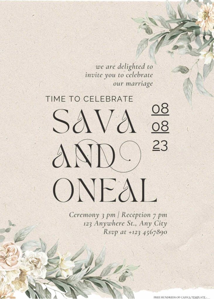 Free Editable Vintage Ripped Memo Paper Wedding Invitation