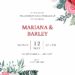Free Editable Watercolor Roses White Red Wedding Invitation