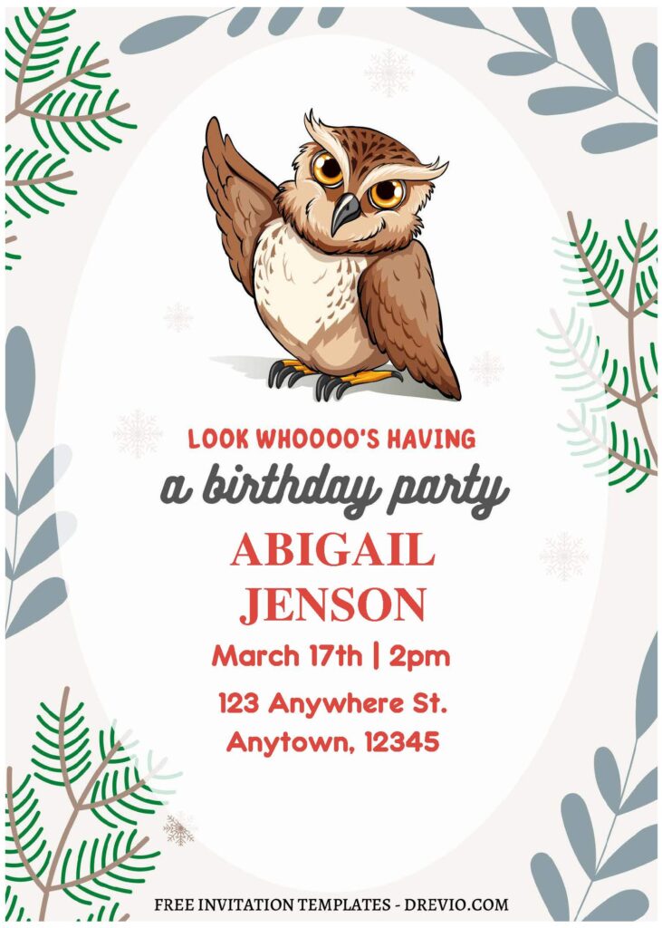 Invitation Template of (Free Editable PDF) Adorable Owl Birthday Invitation Templates 1