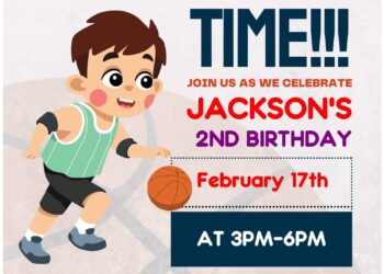 (Free Editable PDF) Awesome Basketball Birthday Invitation Templates with colorful text