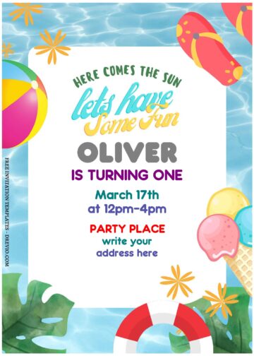 (Free Editable PDF) Festive Summer Beach Birthday Invitation Templates ...