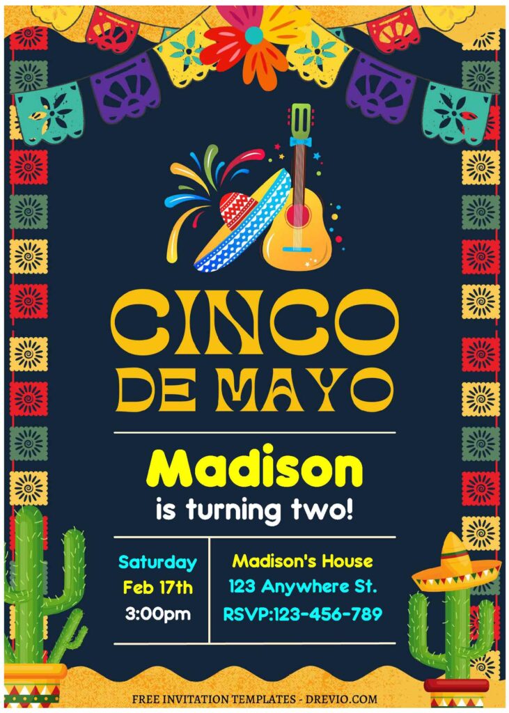 Invitation Template of (Free Editable PDF) Colorful Fiesta Cinco De Mayo Birthday Invitation Templates 1