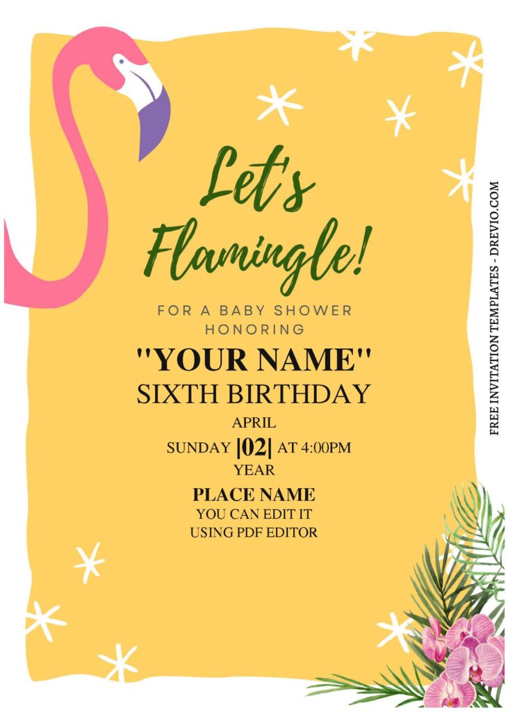 Invitation Template of (Free Editable PDF) Summer Flamingle Birthday Invitation Templates 3