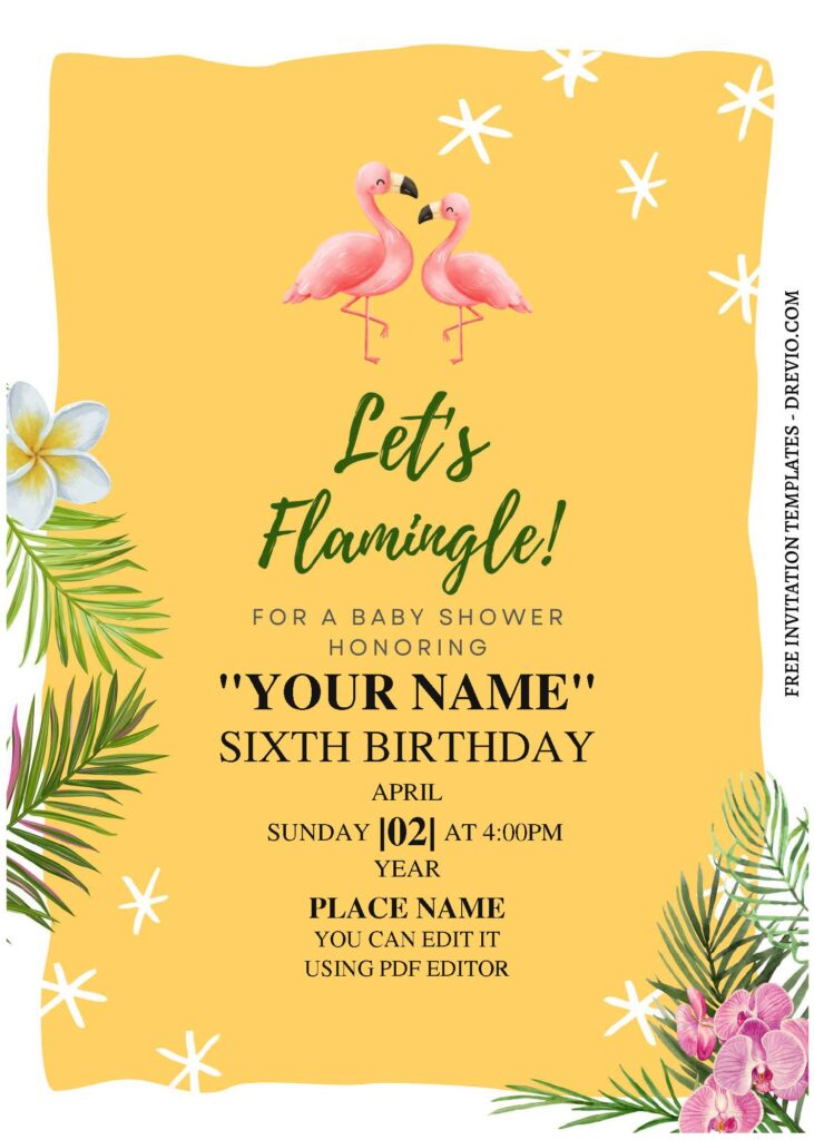 Invitation Template of (Free Editable PDF) Summer Flamingle Birthday Invitation Templates 1