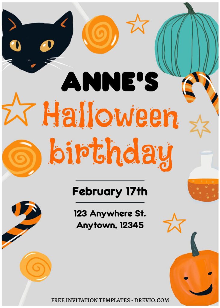 Invitation Template of (Free Editable PDF) Spooky Halloween Kids Birthday Invitation Templates 2