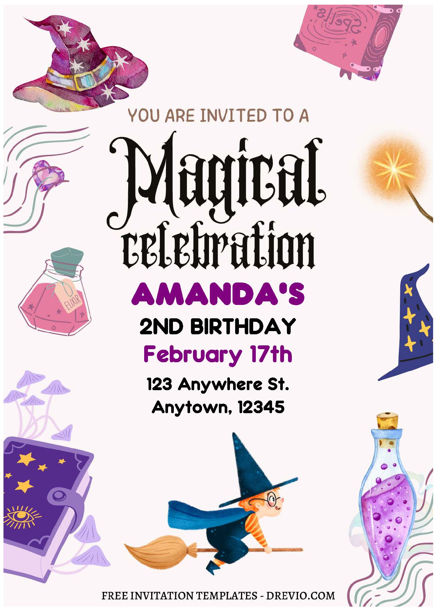 The Chosen One Wizard Birthday Party Invitation First Birthday