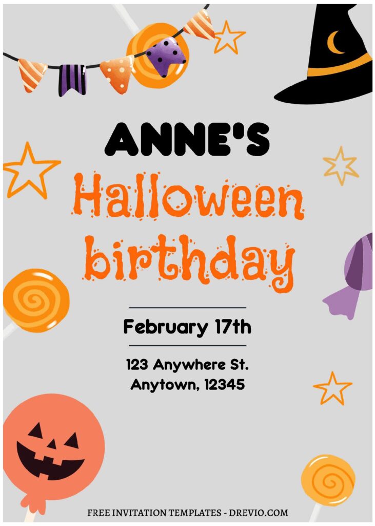 Invitation Template of (Free Editable PDF) Spooky Halloween Kids Birthday Invitation Templates 1