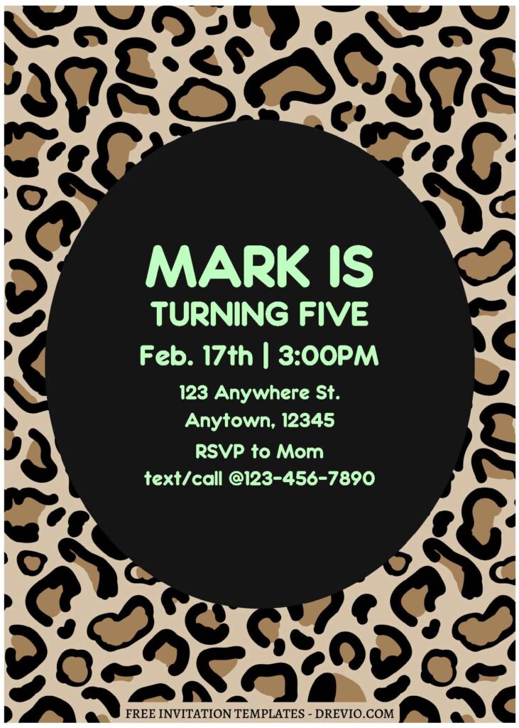 Invitation Template of (Free Editable PDF) Wild One Animal Print Birthday Invitation Templates 3