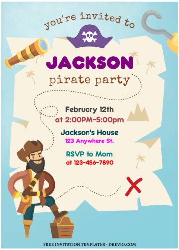 (Free Editable PDF) Ultimate Pirate Adventure Birthday Invitation ...