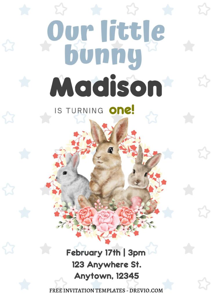 Invitation Template of (Free Editable PDF) Some Bunny Birthday Invitation Templates 1