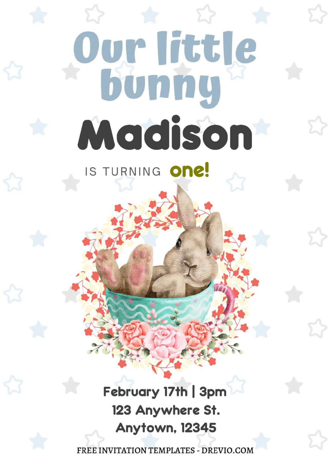(Free Editable PDF) Some Bunny Birthday Invitation Templates A
