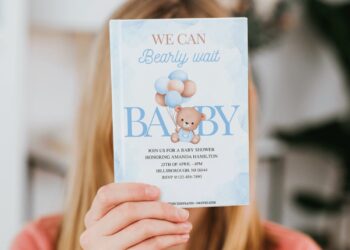 (Free Editable PDF) Nursery Baby Bear Birthday Invitation Templates