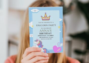 (Free Editable PDF) Twinkle Horn Unicorn Birthday Invitation Templates