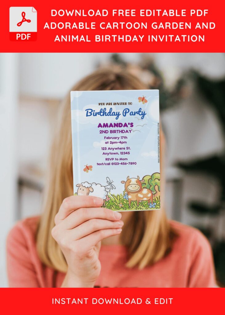 Invitation Template of (Free Editable PDF) Adorable Nursery Farm Animal Birthday Invitation Templates 10