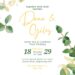 22+ Minimalist Greenery Eucalyptus Gold Glitter Canva Wedding Invitation Templates