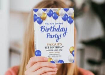 (Free Editable PDF) Joyful Birthday Party Invitation Templates J