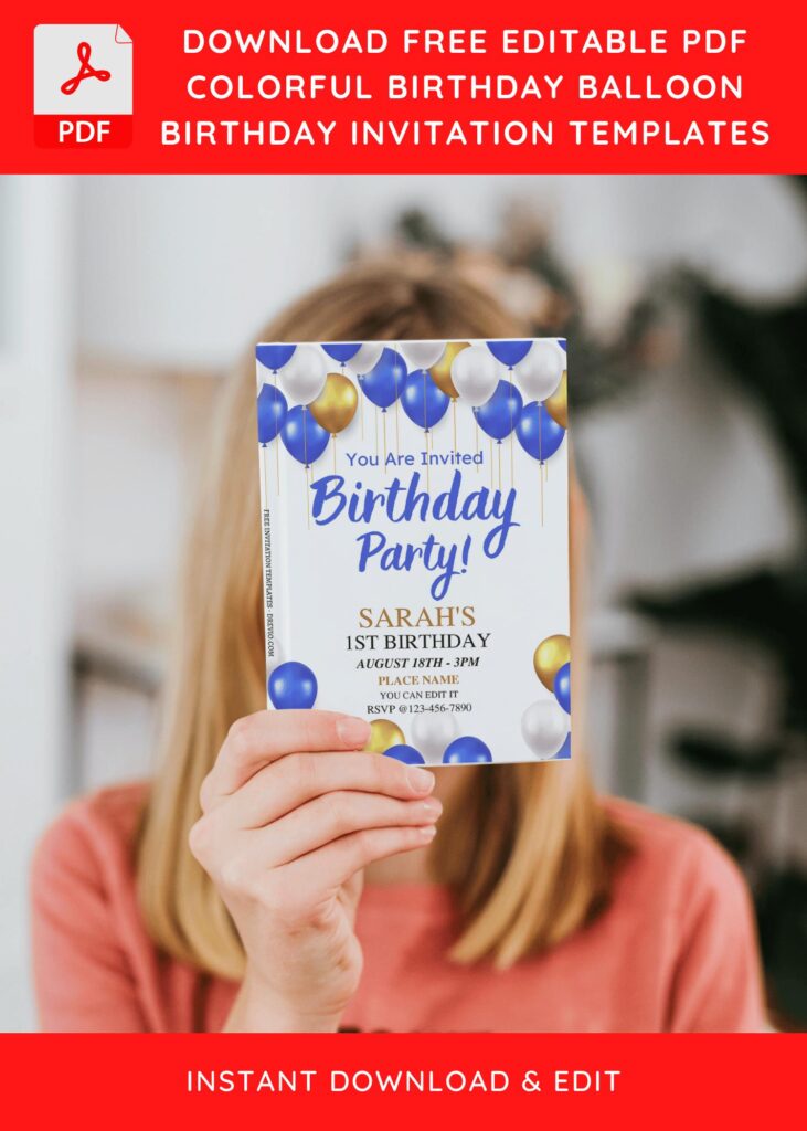 (Free Editable PDF) Joyful Birthday Party Invitation Templates J