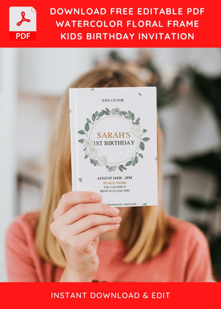 Invitation Template of (Free Editable PDF) Simple Floral Frame Birthday Invitation Templates 10