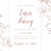 Free Editable Metallic Line Floral Rose Gold Wedding Invitation