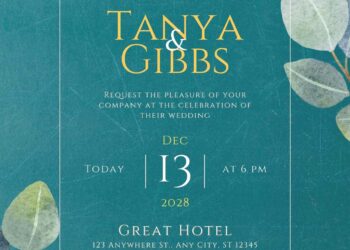 Free Editable Chalkboard Eucalyptus Watercolor Wedding Invitation